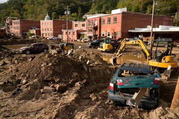Marshall, North Carolina, one of numerous towns in the state that were all but wiped out by Hurricane Helene